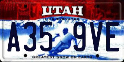 UT license plate A359VE