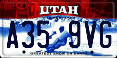 UT license plate A359VG