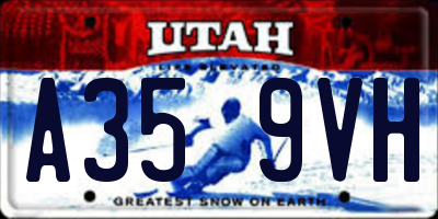 UT license plate A359VH