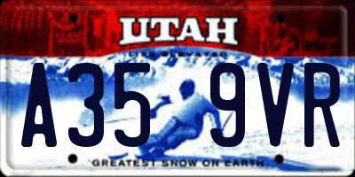 UT license plate A359VR