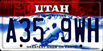 UT license plate A359WH