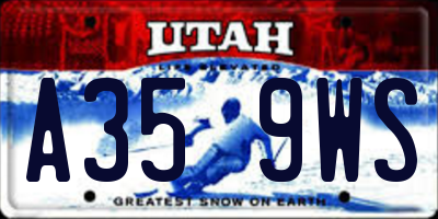 UT license plate A359WS