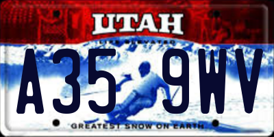 UT license plate A359WV