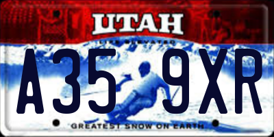 UT license plate A359XR