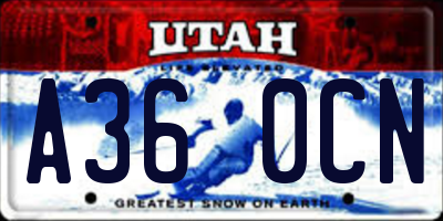 UT license plate A360CN
