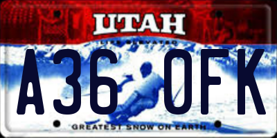 UT license plate A360FK