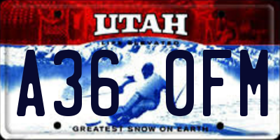 UT license plate A360FM