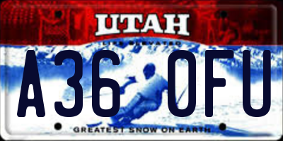 UT license plate A360FU