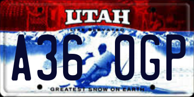 UT license plate A360GP