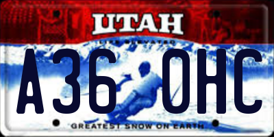 UT license plate A360HC