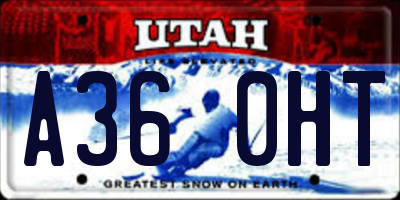 UT license plate A360HT