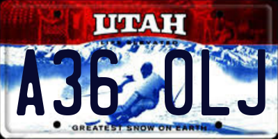 UT license plate A360LJ