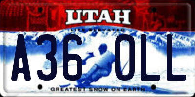 UT license plate A360LL