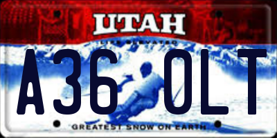 UT license plate A360LT