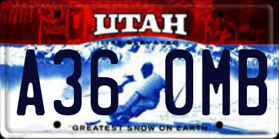 UT license plate A360MB