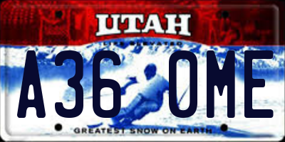 UT license plate A360ME