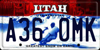 UT license plate A360MK