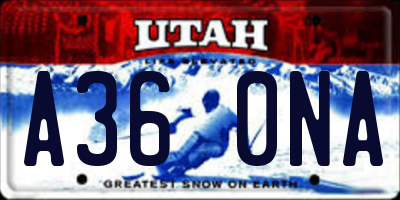 UT license plate A360NA