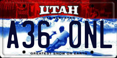 UT license plate A360NL