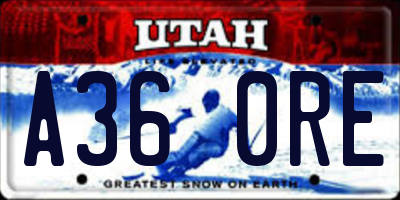 UT license plate A360RE
