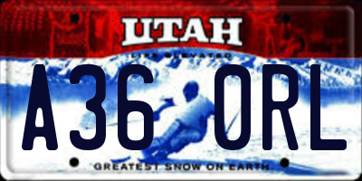 UT license plate A360RL