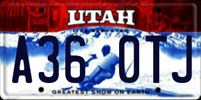 UT license plate A360TJ