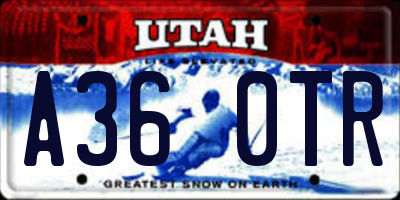 UT license plate A360TR