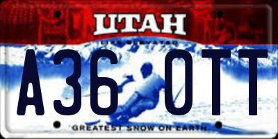 UT license plate A360TT