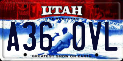 UT license plate A360VL