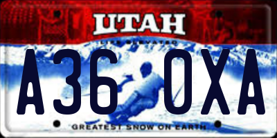 UT license plate A360XA
