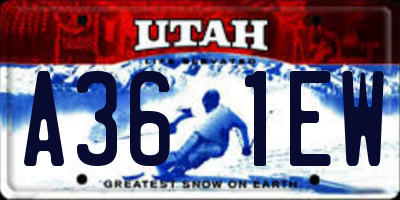 UT license plate A361EW
