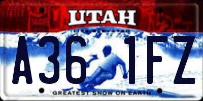UT license plate A361FZ