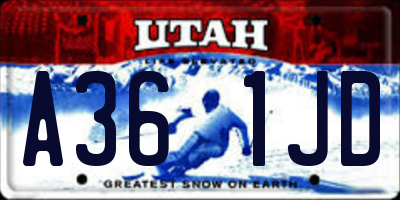 UT license plate A361JD