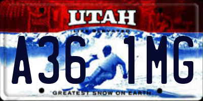 UT license plate A361MG