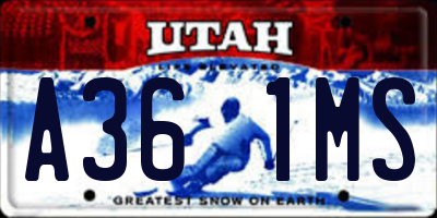 UT license plate A361MS