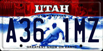 UT license plate A361MZ