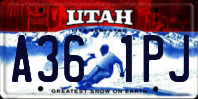 UT license plate A361PJ