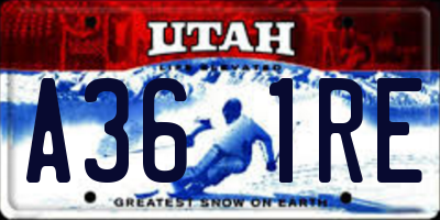 UT license plate A361RE