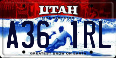 UT license plate A361RL