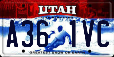 UT license plate A361VC