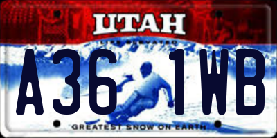 UT license plate A361WB