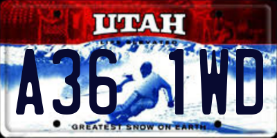 UT license plate A361WD