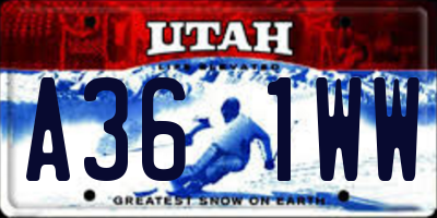 UT license plate A361WW