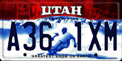 UT license plate A361XM