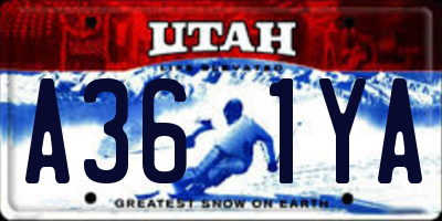 UT license plate A361YA
