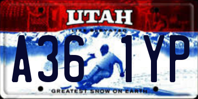UT license plate A361YP
