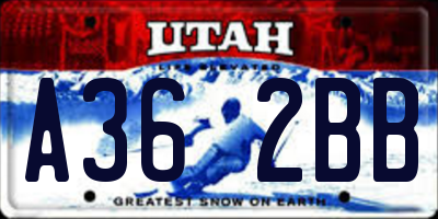 UT license plate A362BB