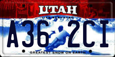UT license plate A362CI