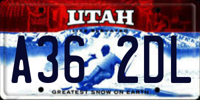 UT license plate A362DL