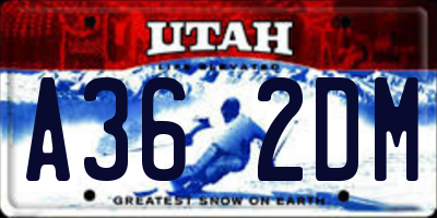 UT license plate A362DM